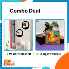 Premium Cat Shape Wooden Floating Shelf |