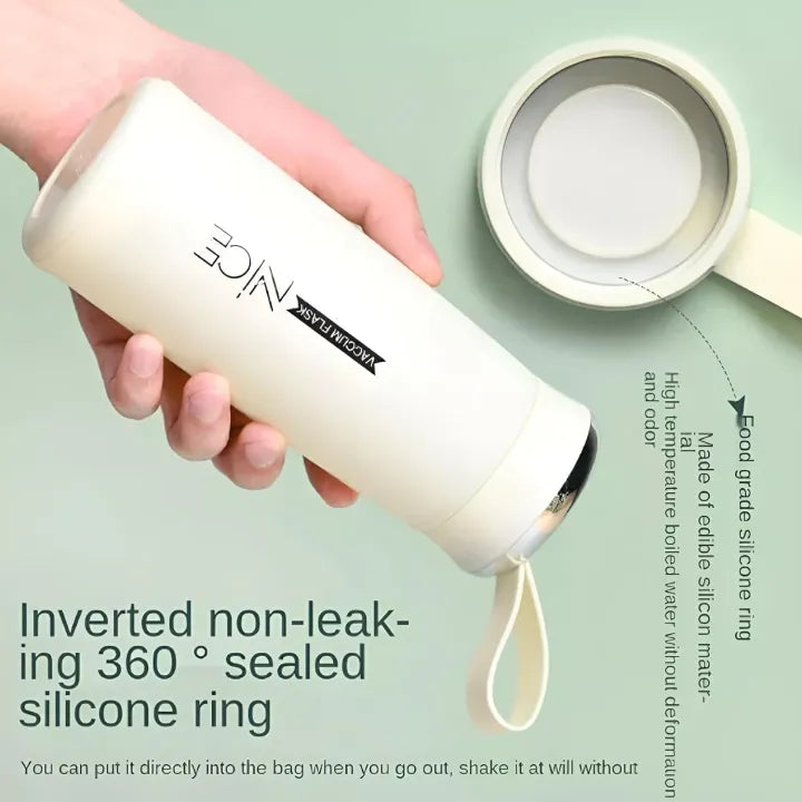 Elegant Glass Water Bottle with Bamboo Lid | Eco-Friendly Reusable Drink Bottle
