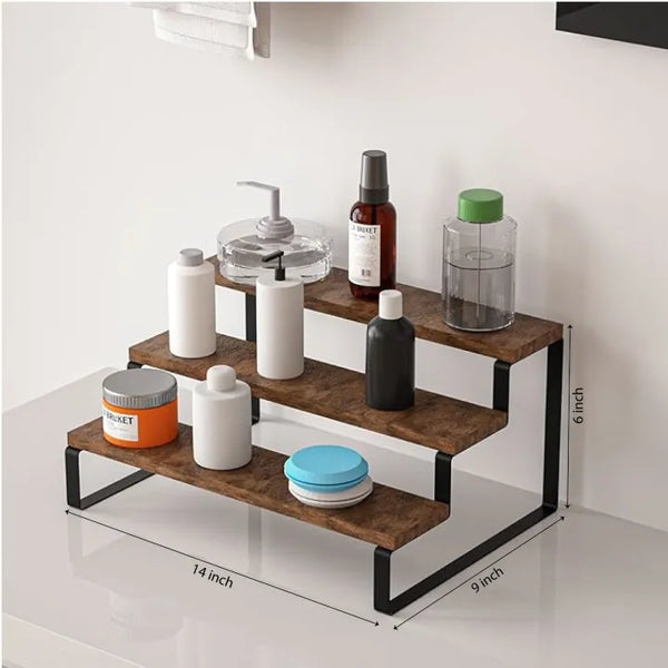 Multi-Purpose Wooden Shelf Rack for Kitchen Storage