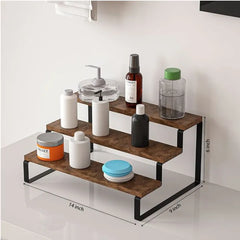 Multi-Purpose Wooden Shelf Rack for Kitchen Storage