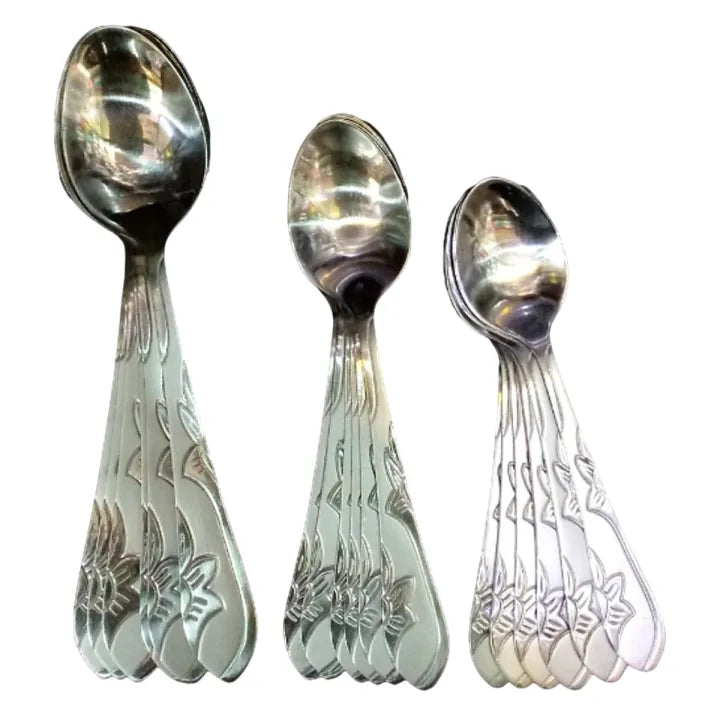 6 Dinner Spoons, 6 Teaspoons, 6 Forks & 6 Tablespoons