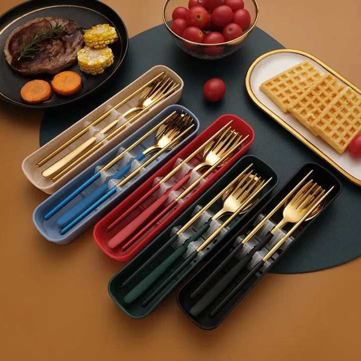 Stainless Steel Fork, Knife & Spoon Gift Box