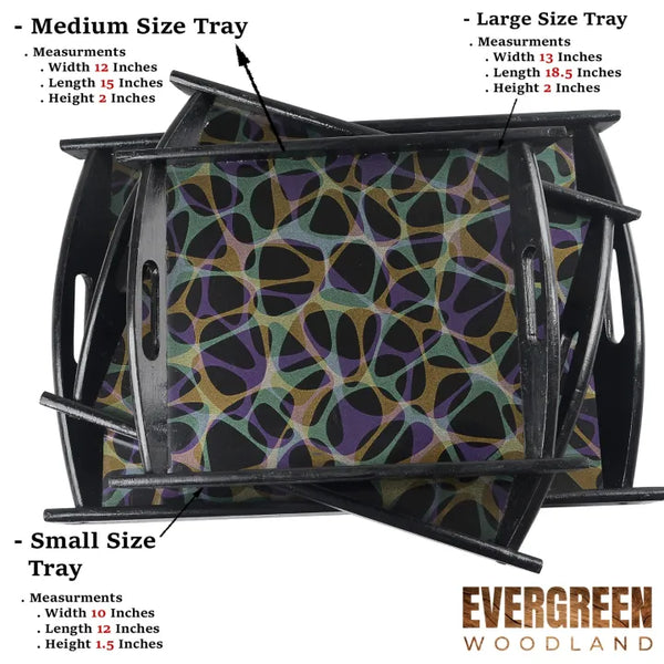 Premium Wooden Serving Tray Set (3 Pieces)