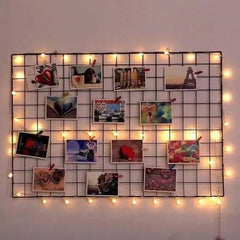 Modern Metal Wall Grid Display Board 65x45cm for Home Decor
